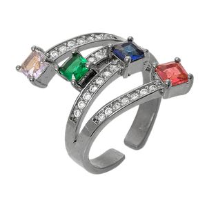 Maxi anel regulável multicolorido