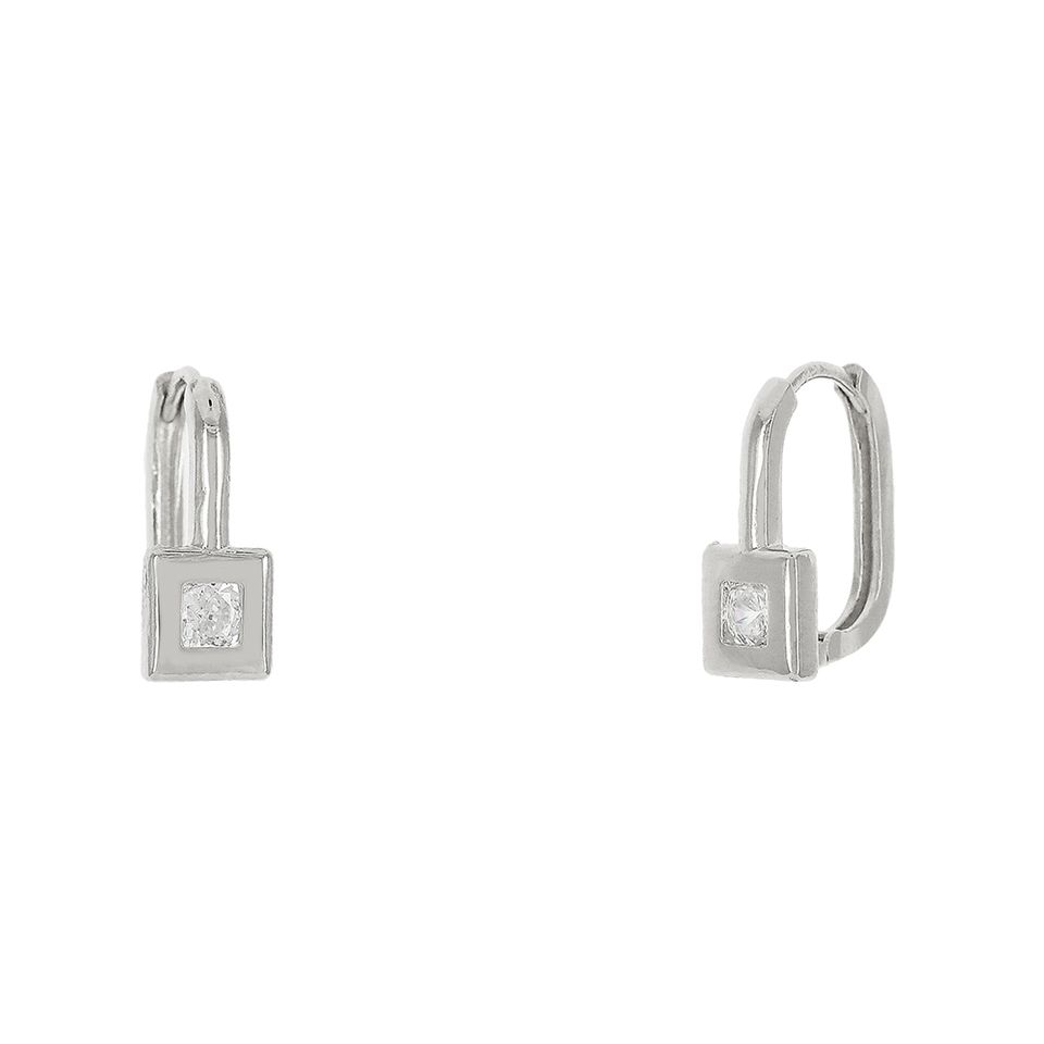 Mini Argola Com Detalhe Em Zircônia