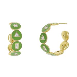 Argola Esmaltada Com Zircônias