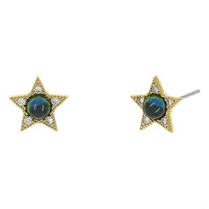 Brinco de estrela com zircônia e resina