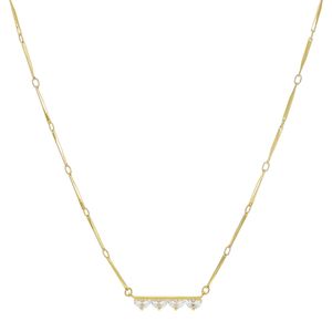 Colar Liso com Detalhe em Zircônias