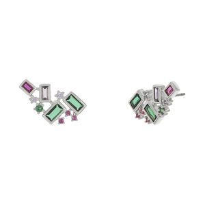 Ear Cuff Assimétrico Multicolorido