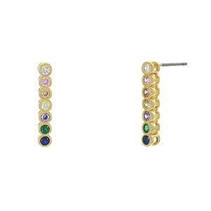 Brinco com Zircônias Multicoloridas