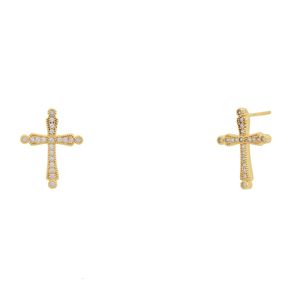 Brinco de "crucifixo" em zircônia