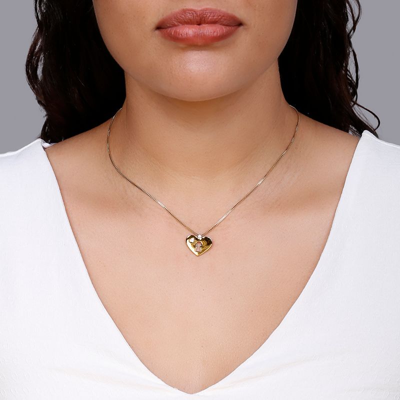 Conjuntocolarechaveirodecoracaocadeadoemzirconia