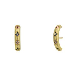 Ear Hook em Zircônias Multicoloridas