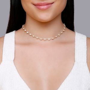 Colar de coração e pérolas