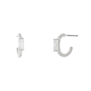 Mini Argola com Pedra de Vidro