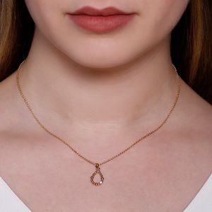 Colar gota liso vazado em zircônia