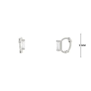 Mini argola com pedra de vidro