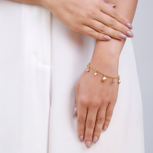 Pulseira com Zircônia E Concha