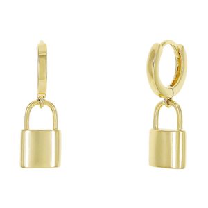 Mini Argola com Pingente de Cadeado Liso