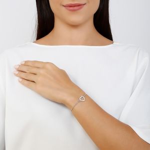 Pulseira com Coração em Zircônias