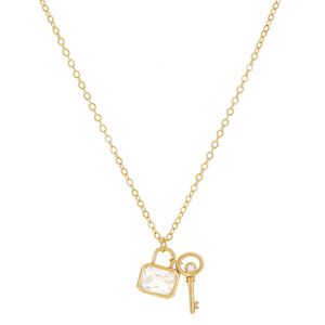 Colar com Pingente "Chave e Cadeado"