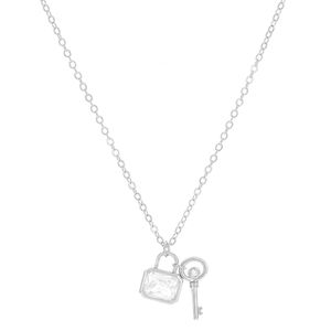 Colar com Pingente "Chave e Cadeado"