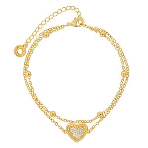 Pulseira com Coração Cravejado