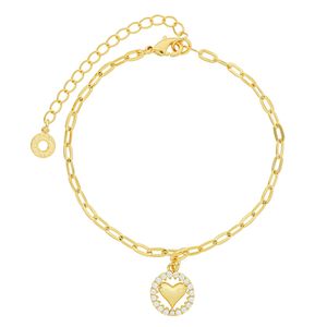 Pulseira com Pingente de Coração