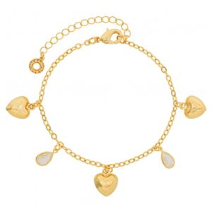Pulseira com Pingente de Coração