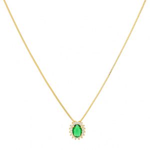 Colar com Pingente Oval