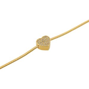 Pulseira com Coração Cravejado