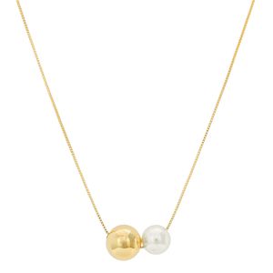Colar com esfera e pérola