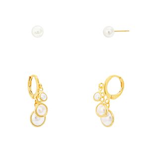 Kit brincos com pérolas