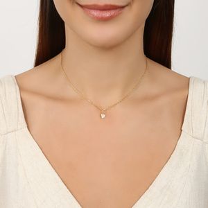 Colar de coração com zircônia